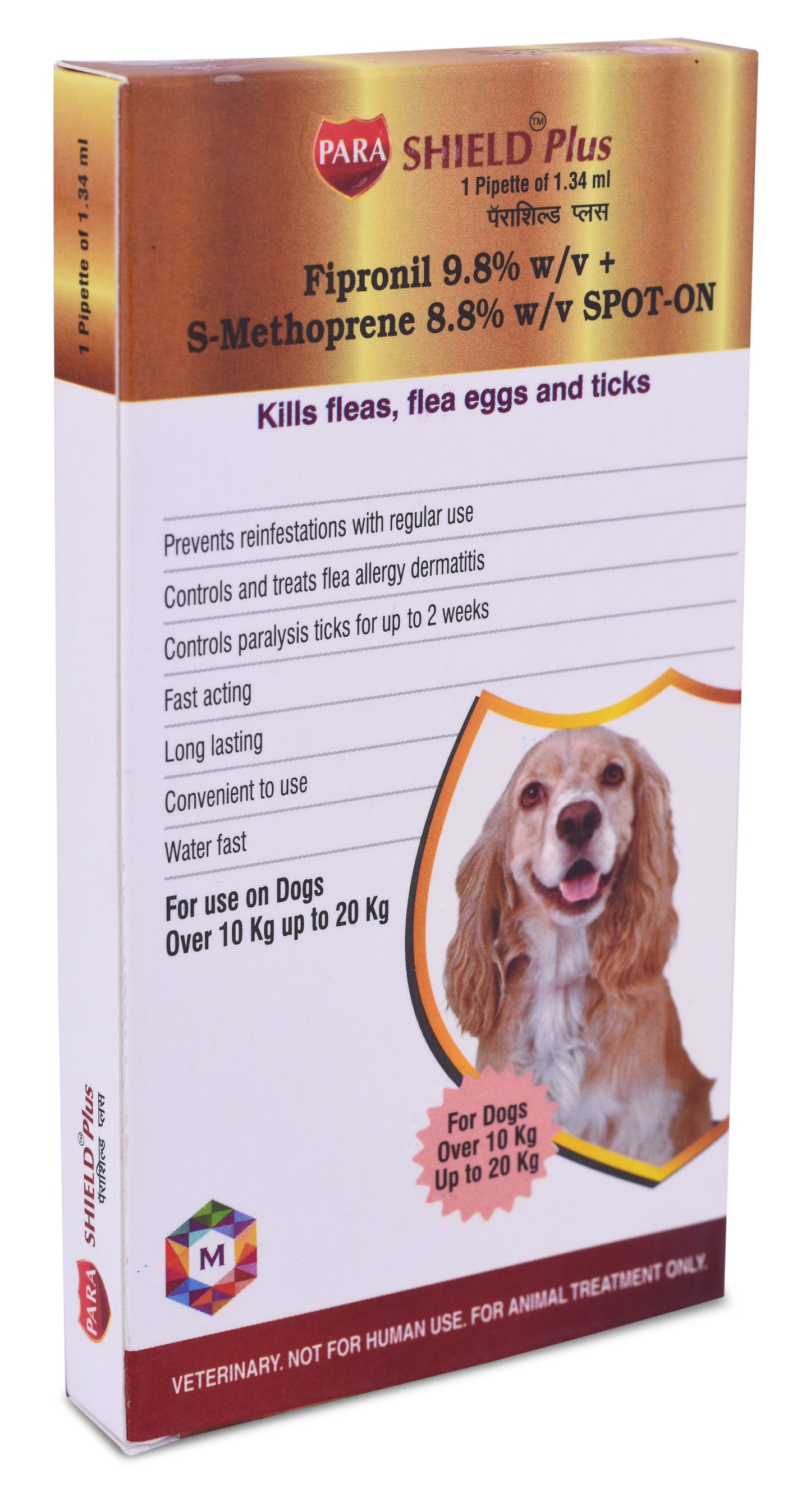 Parashield Plus Spot On Solution for Ticks and Fleas - Dog Over (10 kg up to 20 kg)