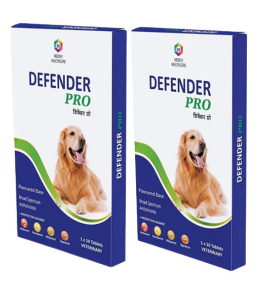 Defender Pro Deworming Tablet for Dogs of All Life Stages | Natural & Herbal Ingredients | Effective Formula to Kill & Expel Parasites | 10 Tablets Per Pack