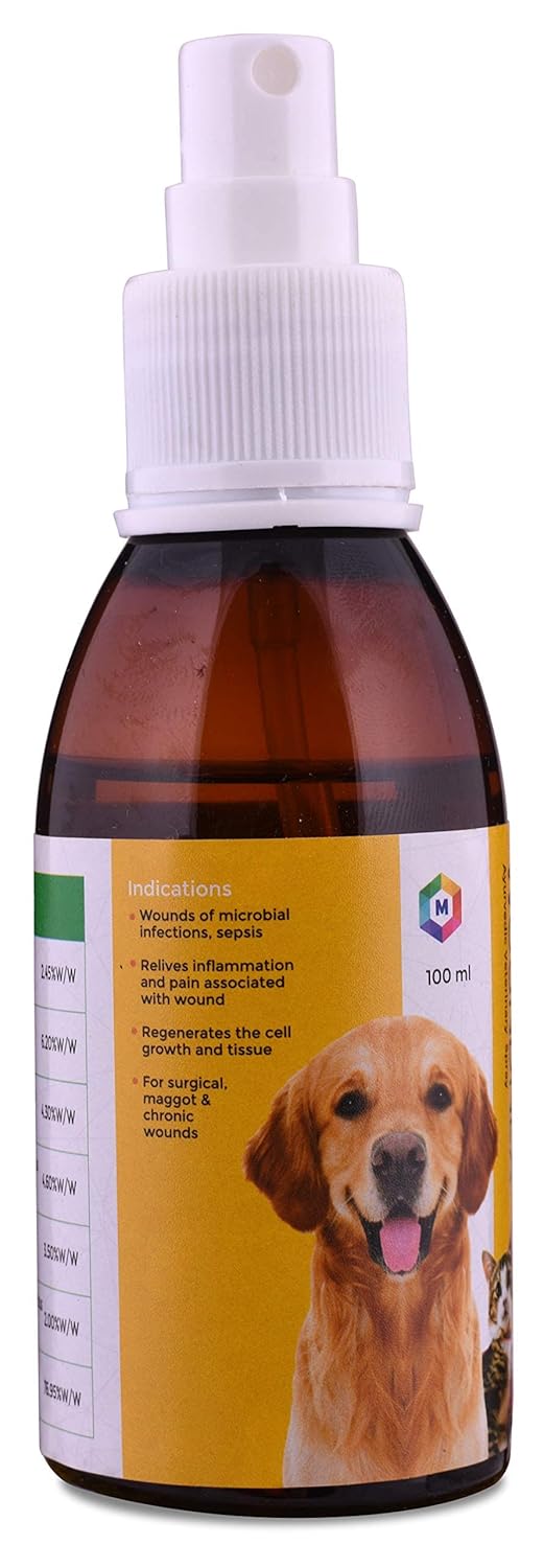 WoundNex Spray for Dogs & Cats | Natural Antiseptic Spray for Skin & Coat | Promotes Quick Recovery from Cuts, Wounds, and Skin Infections | Safe for Puppies & Kittens | 100ml