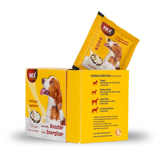 Goat Milk + Multivitamin + Colostrum (Immunity Booster) for Dogs | Essentials Vitamins & Minerals for Immunity Booster, Bones, Skin, Hair & Gut Health for Dogs - Pack of 15 Sachets