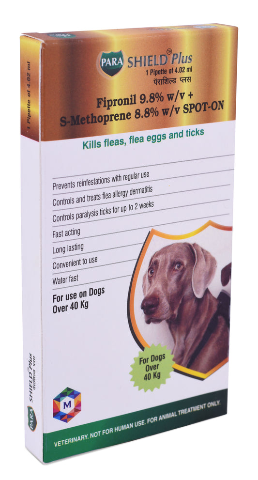 Parashield Plus Spot On Treatment for Dogs Over 40 kg (TICKFREE) | Solution for Ticks and Fleas - Fipronil Formula for Healthy, Happy Pets