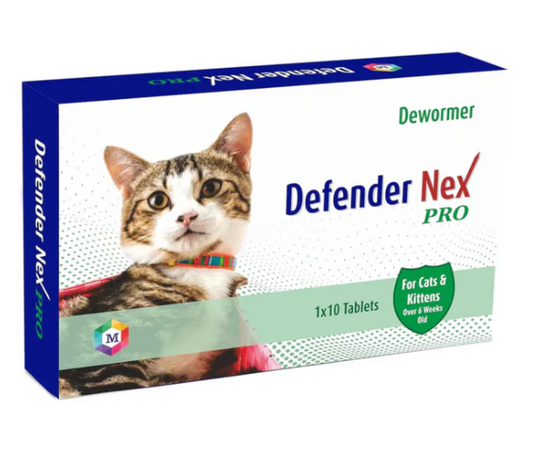 Defender Nex Pro Natural Dewormer for cat of All Life Stages (10 Tablets) Pack of 1
