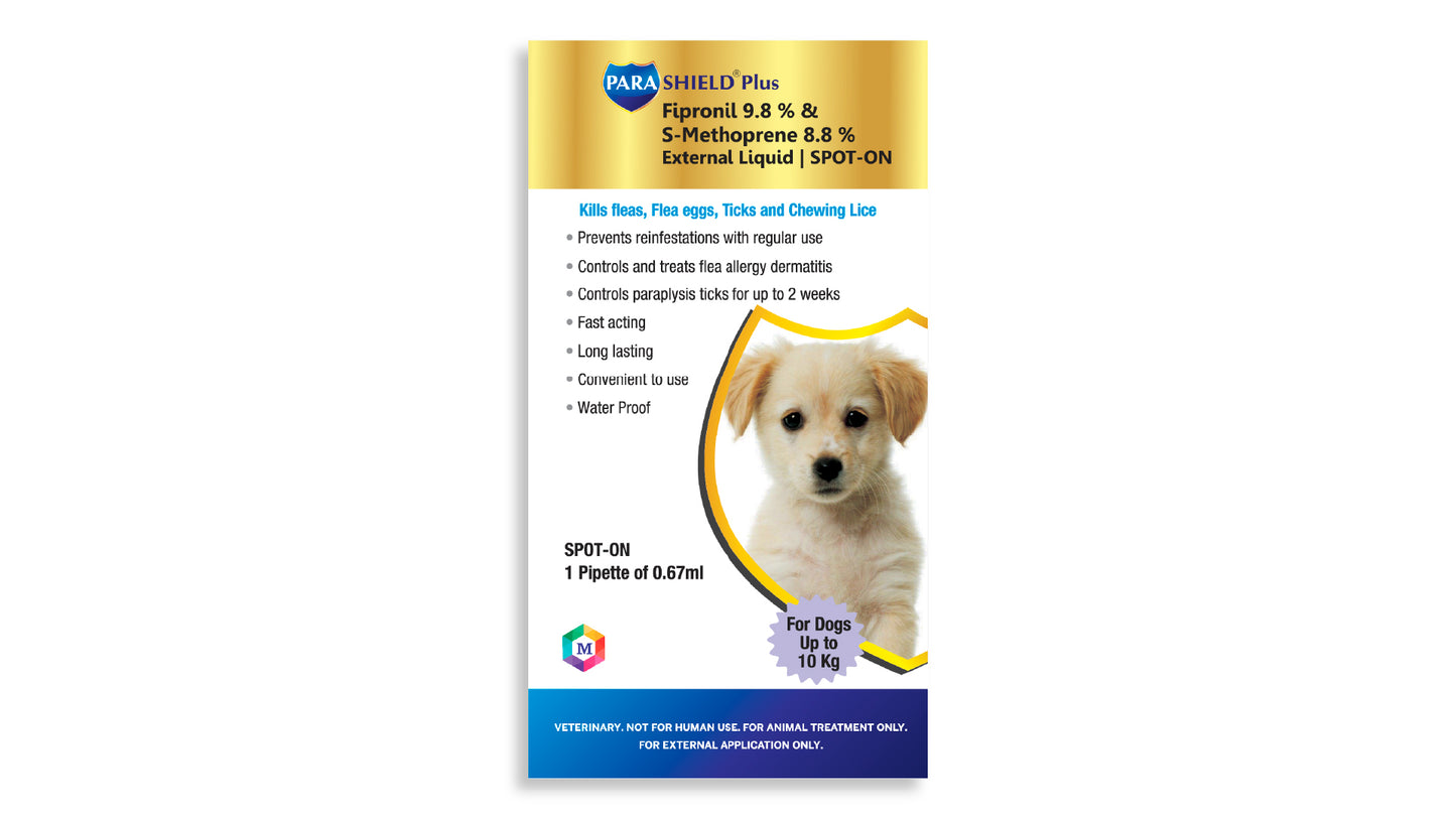Parashield Plus Spot On Solution For Ticks And Fleas - Dog (Up To 10 Kg)